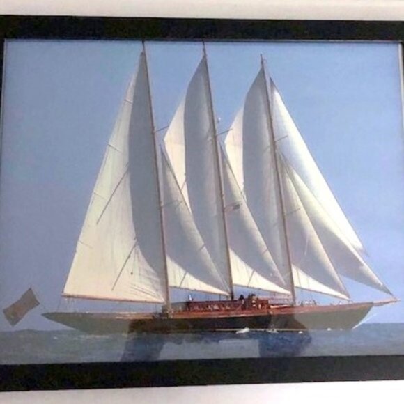 Creole Three Masted Schooner Ship Color Print Framed 1997 - Picture 5 of 10